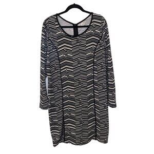 Derek Plus Dress Women Black White Size 1X  Zipper In Back